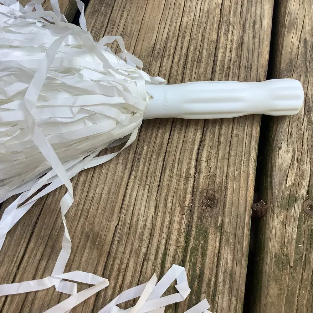Cheerleading Pom Poms Pair Solid White 10